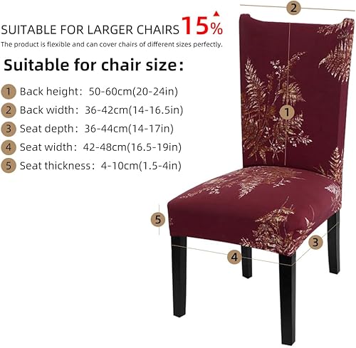 Vista 137 de YISUN Fundas para sillas de comedor, fundas elásticas de elastano para asiento de silla, extraíbles y lavables, fundas protectoras para sillas