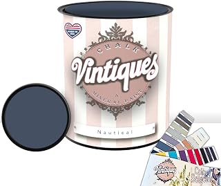 Chalk & Mineral Paint plus color card, Matte Finish- Easy Application for DIY Projects - Furniture, Wood, Metal, Home Decor and More, Nautical, 32oz