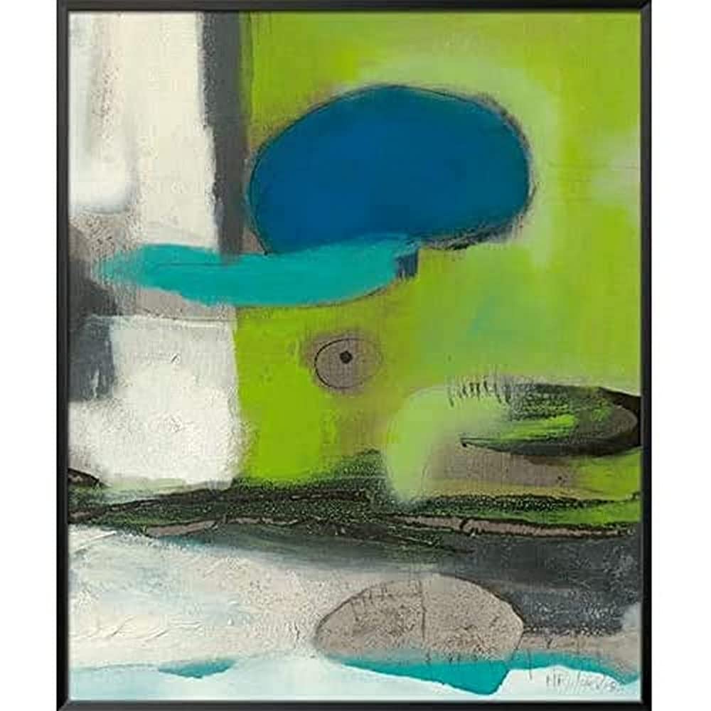International Graphics - Framed art print - Mechtild, Runde-Witjes - ''Grüne Dinge tun IV''- 51 x 61 cm - Frame Color: Black - Series ATHOS