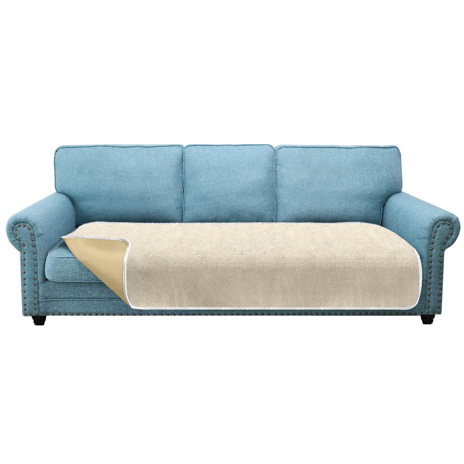 Granbest Non-Slip Sofa Seat Covers 3 Seater Plus Thick Sofa Cover Sofa Protectors from Pets Universal for All Seasons (3 Seater Plus, Beige) — image 1