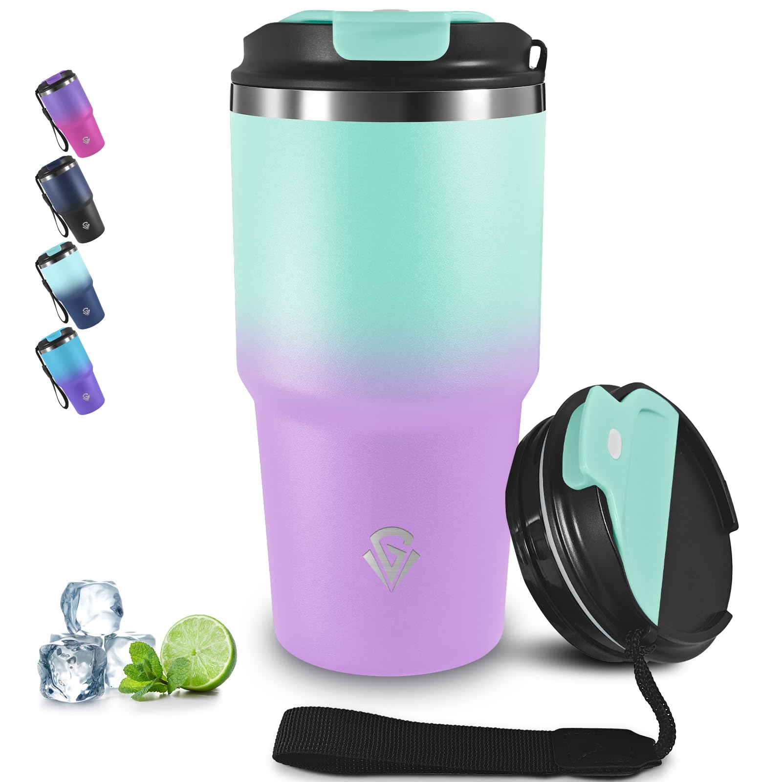 Grsta 20oz Stainless Steel Vacuum Insulated Thermal Tumbler Portable Airtight Coffee Mug Thermal Cup for Hot and Cold Drinks Leak Proof