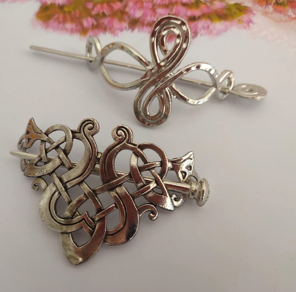 VINTAGE MODERNIST DESIGN STERLING SILVER HAIR SLIDE HOLDER BARRETTE Amazon.com : Silver Celtic Hair Slide Hairpin Clip with  main image 4