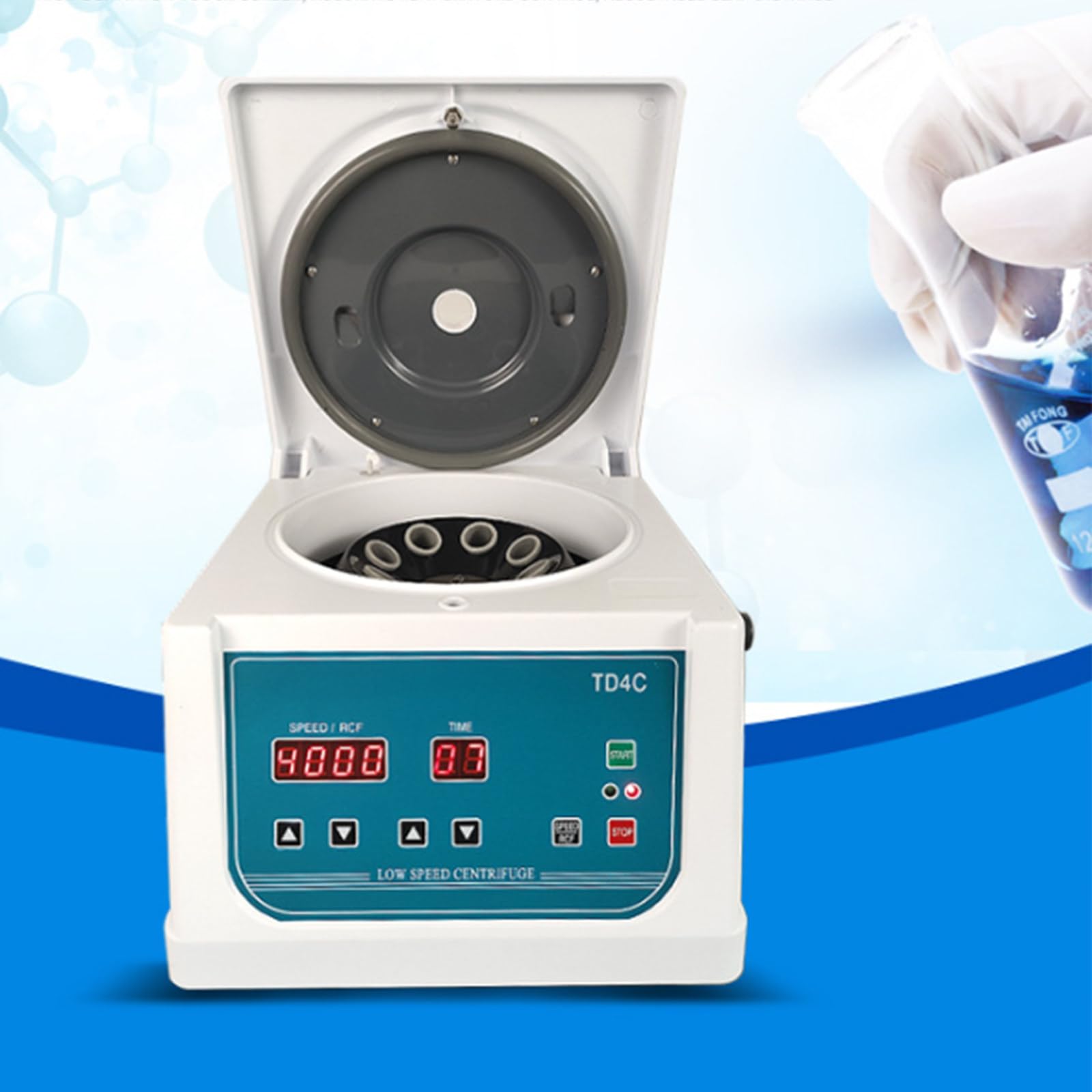 Mini centrífuga científica 4000 RPM, centrífuga de Belleza/Laboratorio, centrífuga de Mesa Digital, centrífuga de Mesa de Laboratorio para práctica médica Sangre/suero/Plasma/Grasa