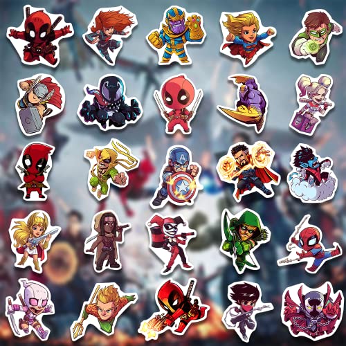 Teens Hero Stickers 50Pcs Waterproof For Decal,Laptop Hydro Flask Water Bottle Car Cup Computer Guitar Skateboard Luggage Bike Bumper #TOP2