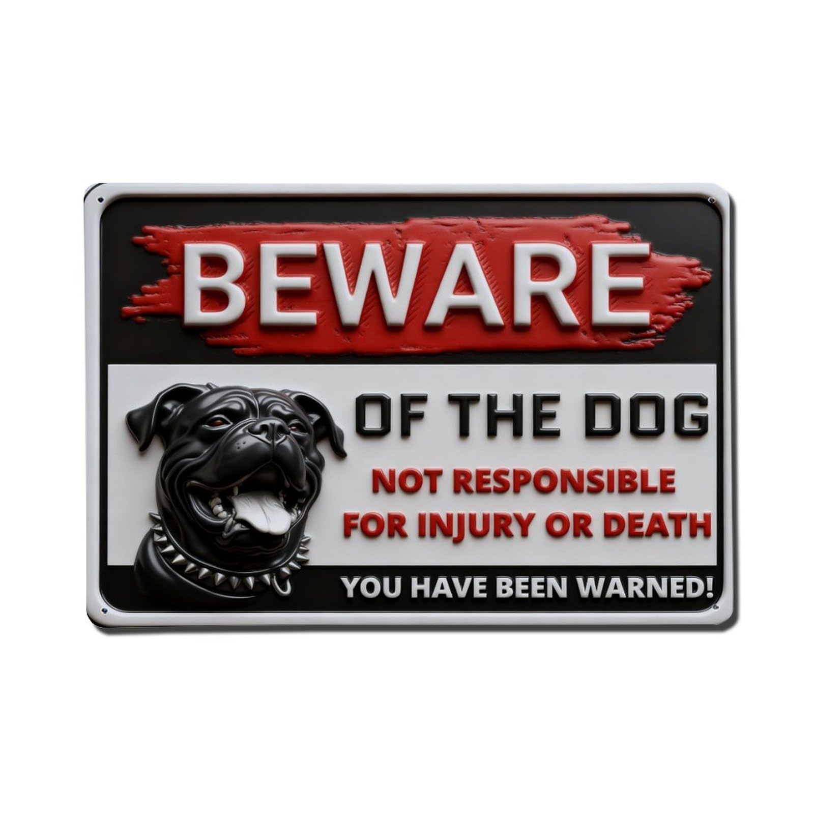 Iageret Vintage Beware Of The Dog Sign_1 Metal Tin Sign Retro Wall Decor, Bar Garage Cafe Kitchen Home Wall Art Poster Decoration 8X12inches