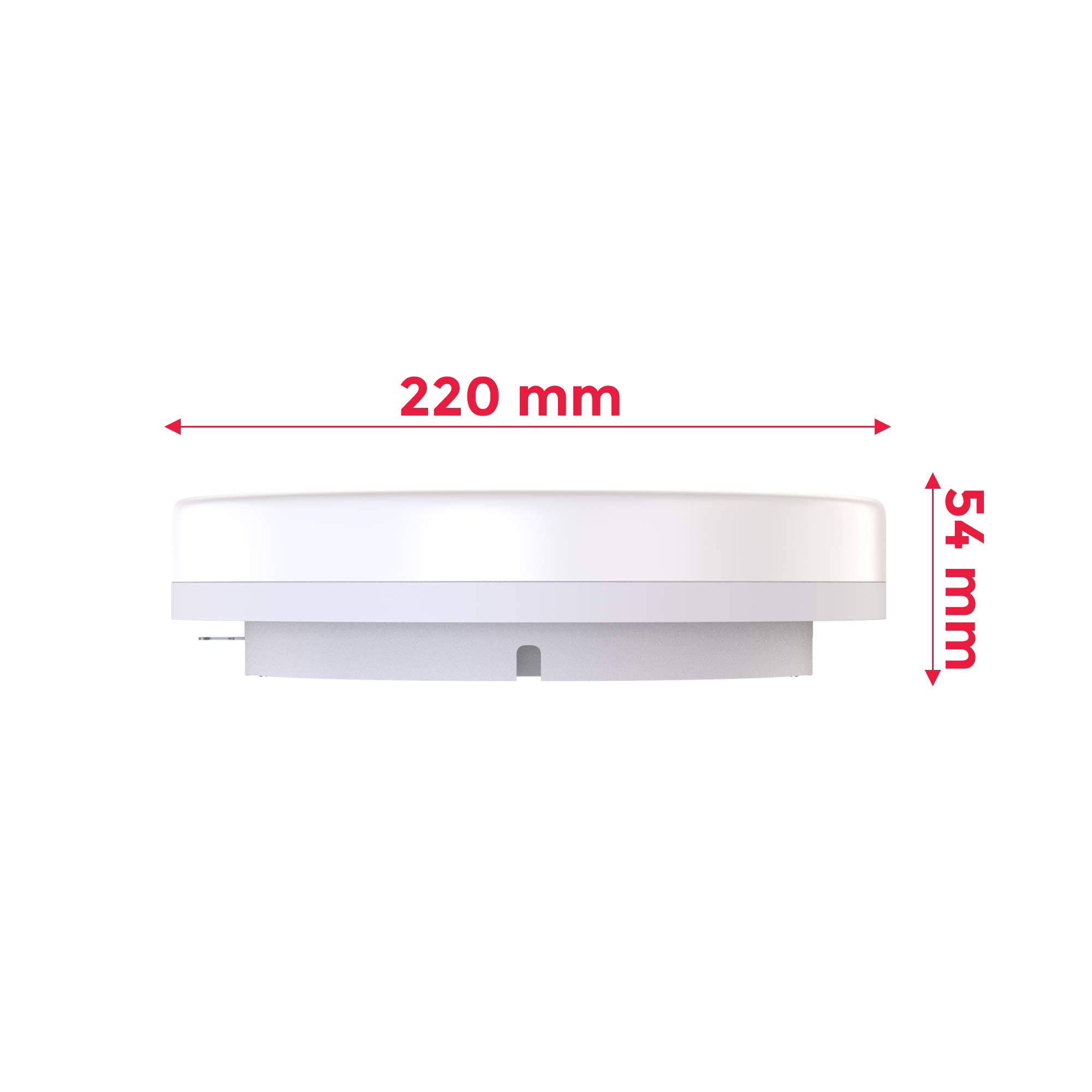 B.K.Licht - Plafón LED de 13W, Ø220 mm IP 54, Blanco Neutro 3000K, Redondo, 1500LM, plafon led techo