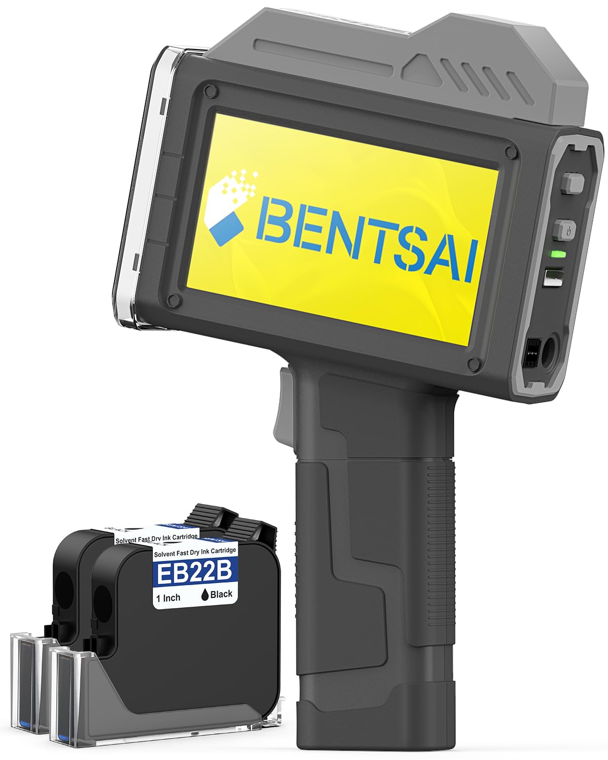 BENTSAI Handheld Printer BT-HH6210BL Bundle with 2-Pack EB22B Original Solvent Fast Dry Black Ink Cartridge use for Code Date Logo Text Printing