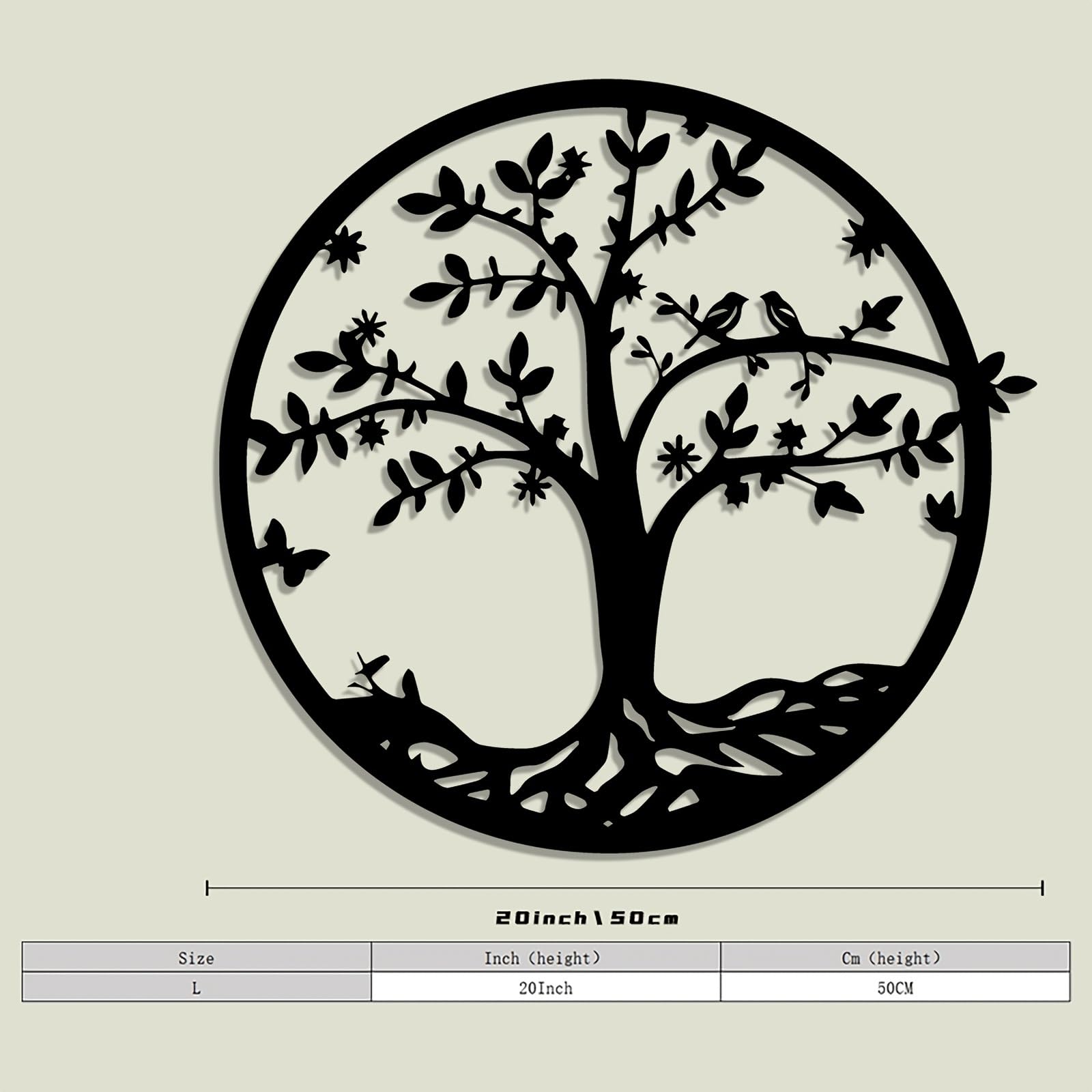 Árbol genealógico Abstracto contemporáneo de Metal para decoración de Pared: Arte Circular de la Vida con Ramas y raíces intrincadas, decoración para Interiores y Exteriores, Ideal