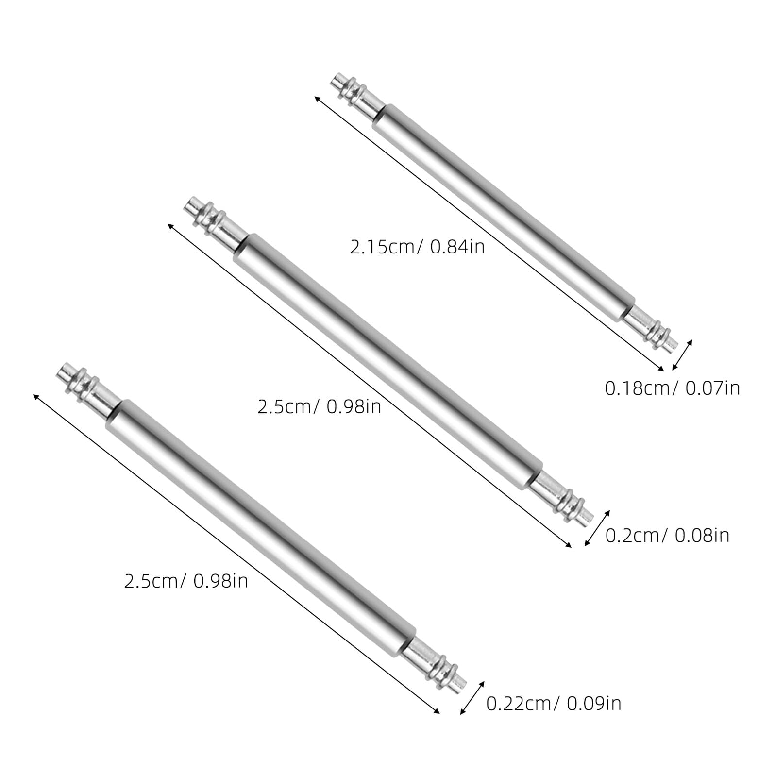 90paires Goupilles pour Bracelet de Montre Kit de Réparation avec Barrettes à Ressort Assorties Outil Inclus pour Fixation Rapide