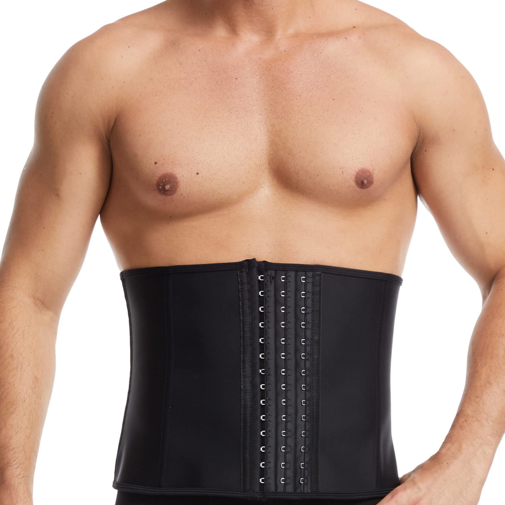 Ceinture amincissante fine pour homme - Crochets réglables - Ceinture de sudation - Respirant