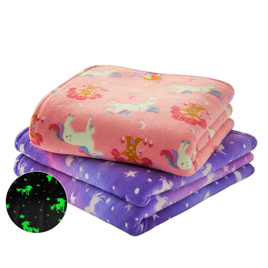 Famyo Glow in The Dark Kids Flannel Fleece Blanket Combo 200x152 cm 4