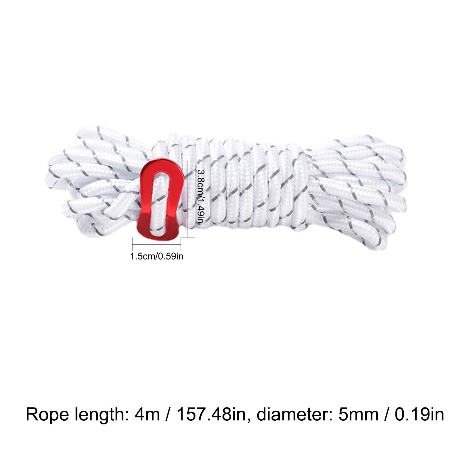 Corde De Tente Réfléchissante Et Fluorescente 5 Mm – Paracorde 400 Cm, Charge 250 Kg, Boucle Réglable, Idéale Camping Et Festivals