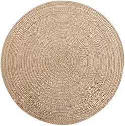 Jogo Americano Redondo de Tecido para 6 lugares Mesa Posta - Diâmetro 38 CM (Creme)