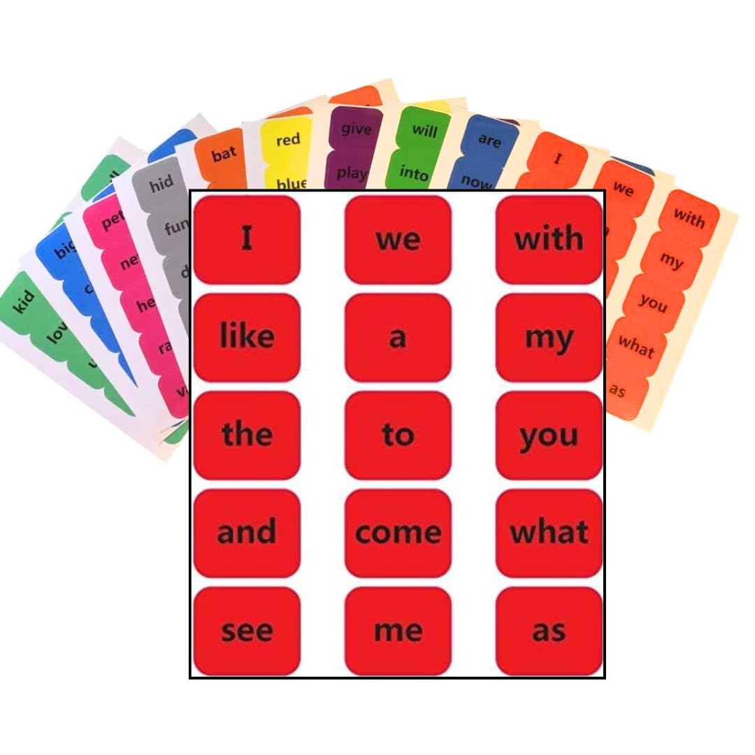 Royalty Essentials Sight Words Word Stickers Educational Learning Stickers Kindergarten Pre-K Prek Toddler Word Game Flash Cards Learning Stickers