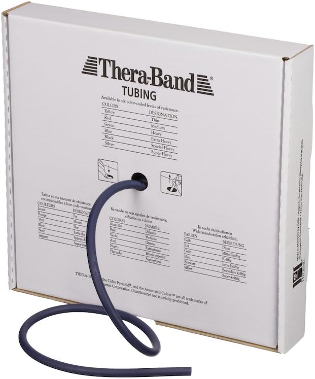 TheraBnad Professional Latex Resistance Tubes, 25 Foot Box of Tubing for Core and Full Body Workouts, Resistance Exercise for Physical Therapy, Lower Body Pilates, & Home Workouts, Various Resistances