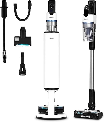 Miniatura 7 de LEVOIT - Aspiradora inalámbrica de varilla, anti-enredo, faros LED, batería removible, autosostenida, succión fuerte, para pelo de mascotas, piso