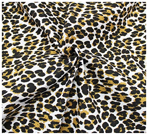  Russo Tessuti Tessuto Cotone Arredo Casa Creativo Animalier Maculato Ghepardo 50x280cm