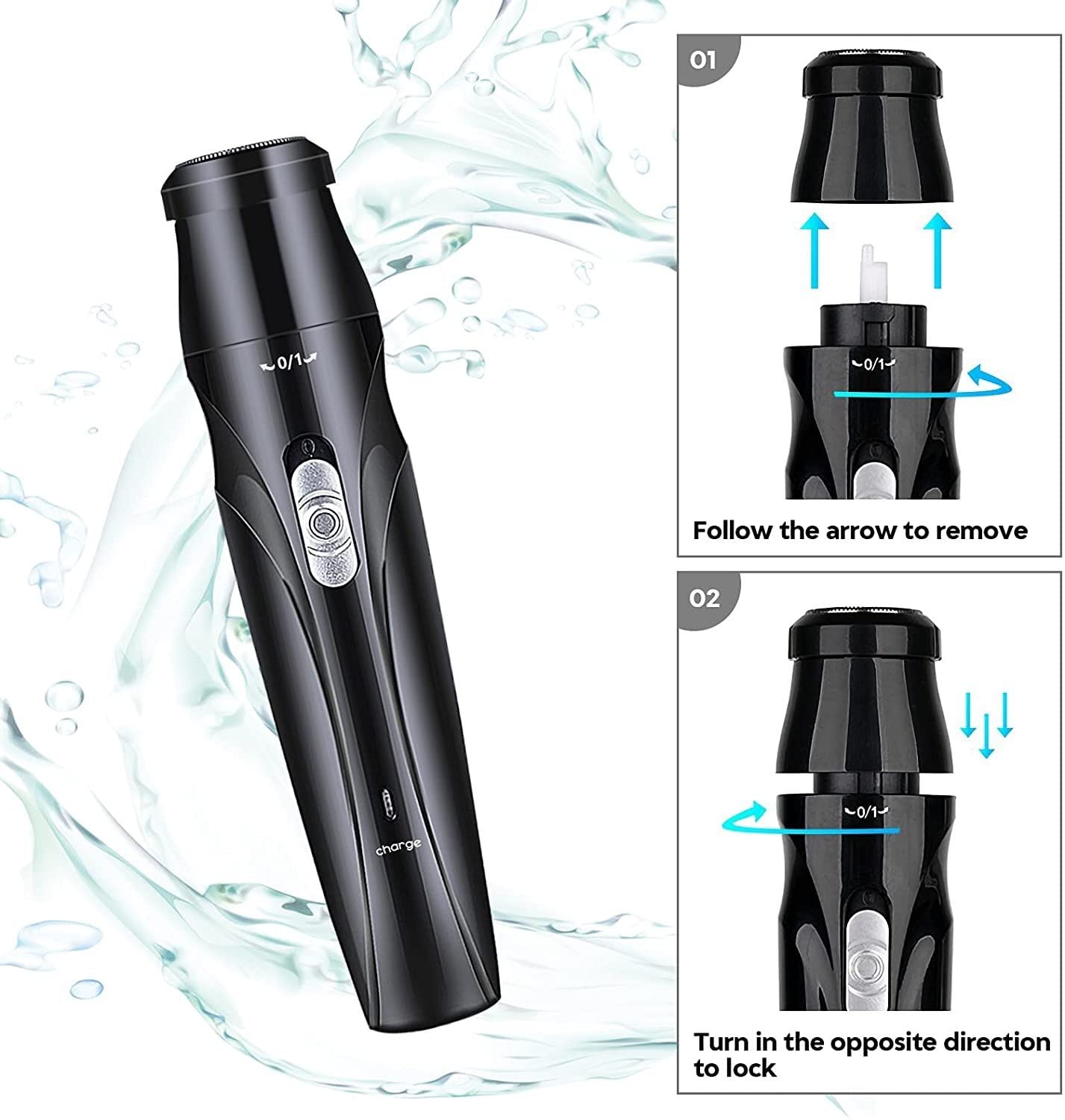 Rasatore per peli del Naso, Professionale USB Ricaricabile, Pulizia dei peli dell'orecchio e del Naso, indolore, Facile da Pulire, Unisex