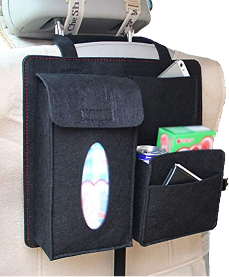 Outflower 車用収納ポケット シートバックポケット おしゃれ お出かけポケット 携帯型 受賞店 便利グッズ 小物入れ 多機能 車用 便利 装飾 大容量 人気 テーブル用 収納 可愛い 黒 収納ボックス