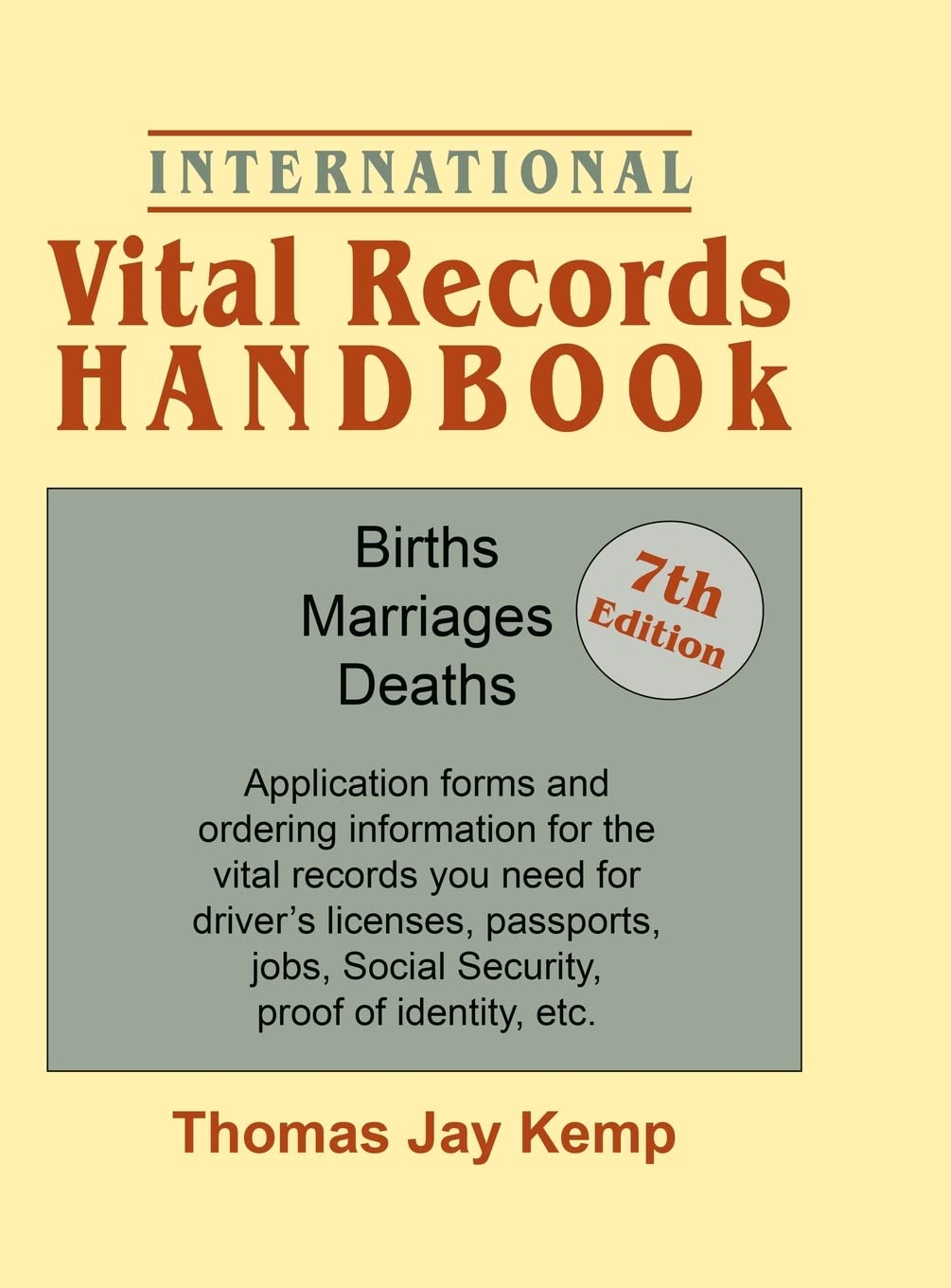 International Vital Records Handbook. 7th Edition