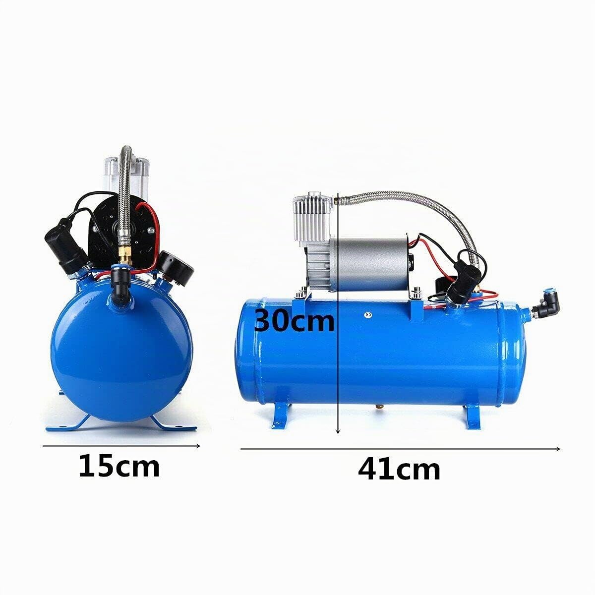 Kit compressore d’aria, con serbatoio da 6 litri, per clacson di veicoli auto/camion, 150 PSI, con pressostato incorporato, 12 V
