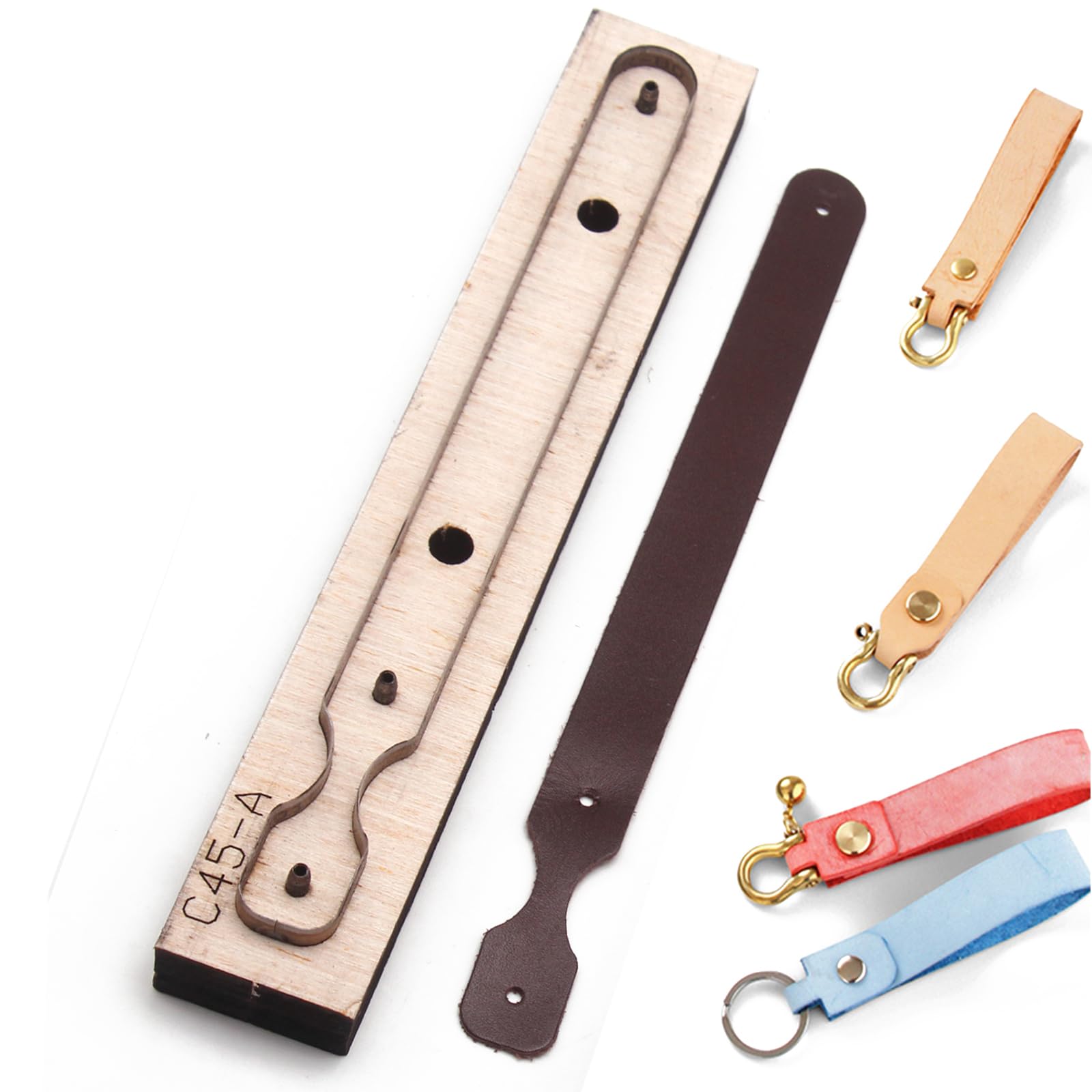 Strap Leather Cutting Die,Leather Keychain Wooden Die Cutting Mold for DIY Crafts (StyleA)
