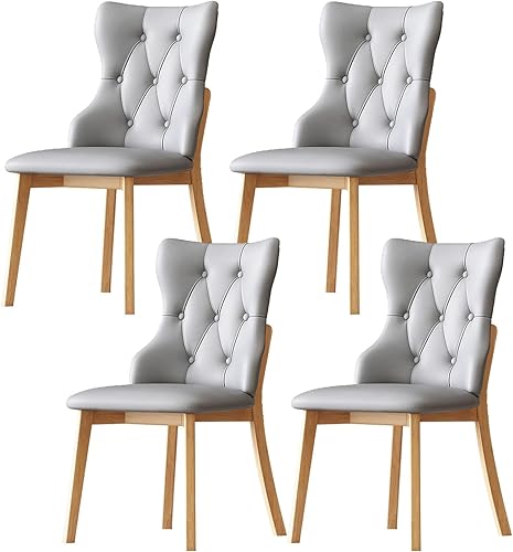 Miniatura 17 de JKGHK - Sillas de comedor, sillas de cocina tapizadas, silla de sala con respaldo y patas de madera, silla de sala de estar sin brazos para el Negro