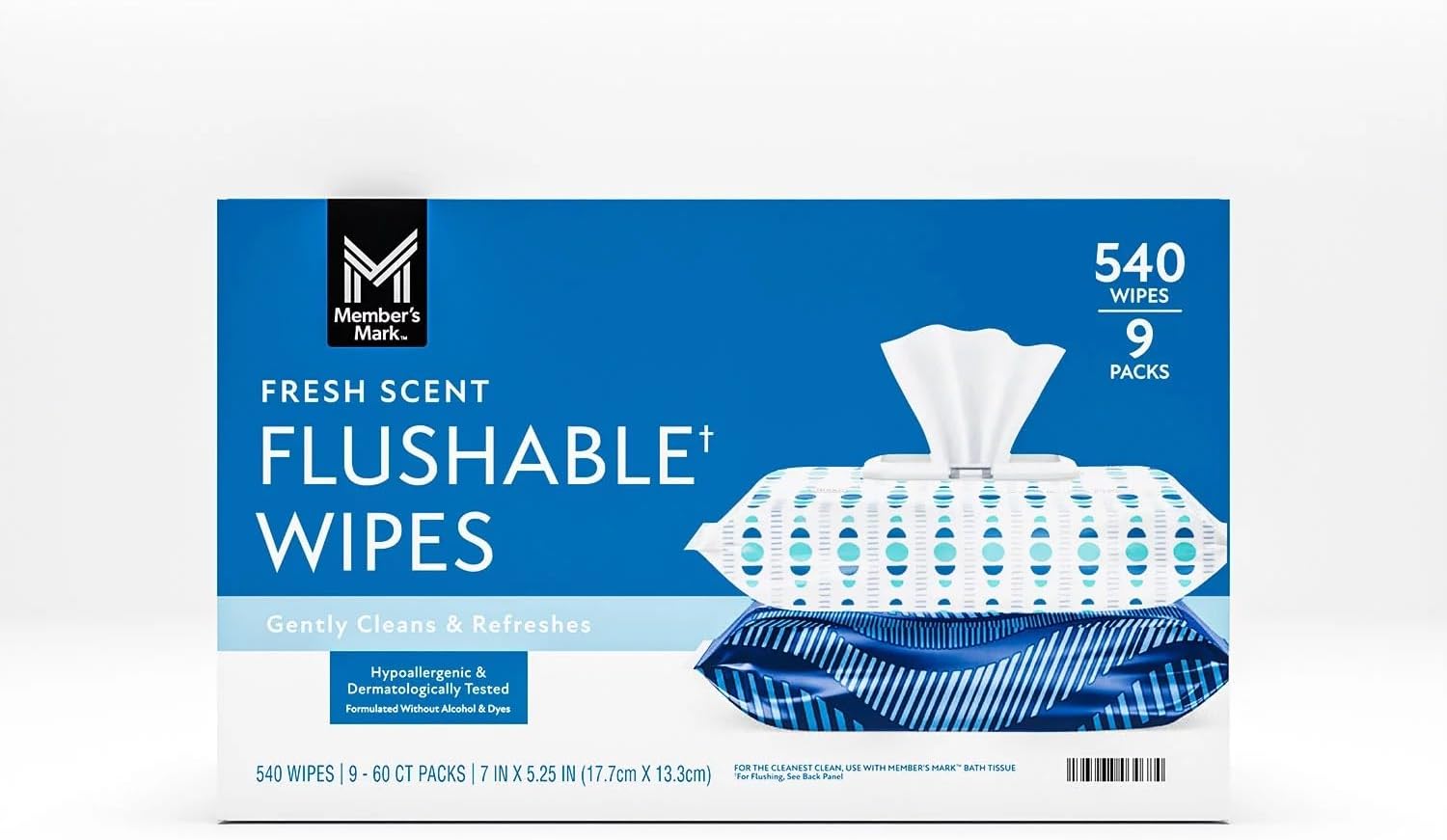 Member's Mark Flushable Wipes (9 pk, 540 wipes)