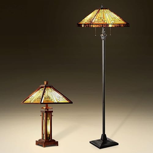 Capulina Misión estilo antiguo Tiffany lámpara serie lámpara de mesa lámpara de pie decoración para sala de estar dormitorio sala de estudio