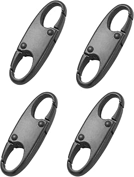 Zipper Pull Replacement, Zipper Clips, Premium Zipper Lock for Travel, Small Carabiner Clips for Camping 4PCS Black