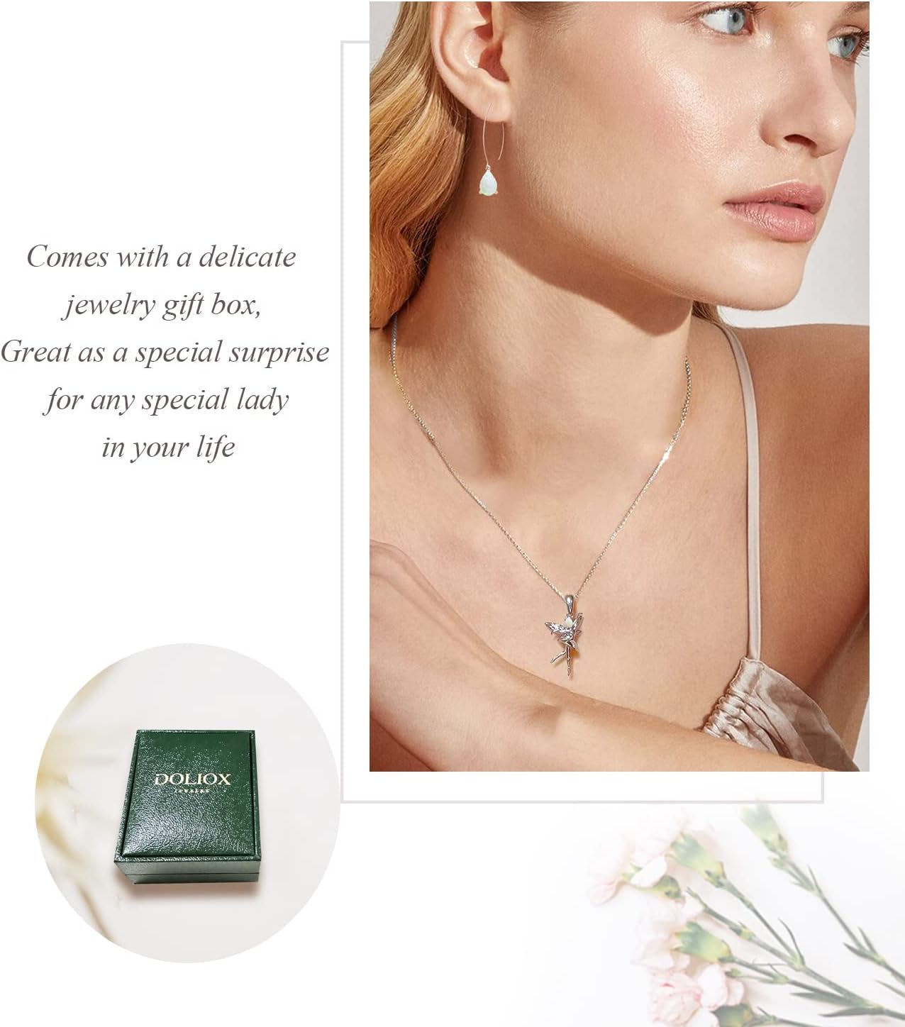 925 Sterling Silver White Blue Pink Opal Dangle Earrings for Women Teardrop Long Drop Earrings Trendy Simple Lightweight - Image 6