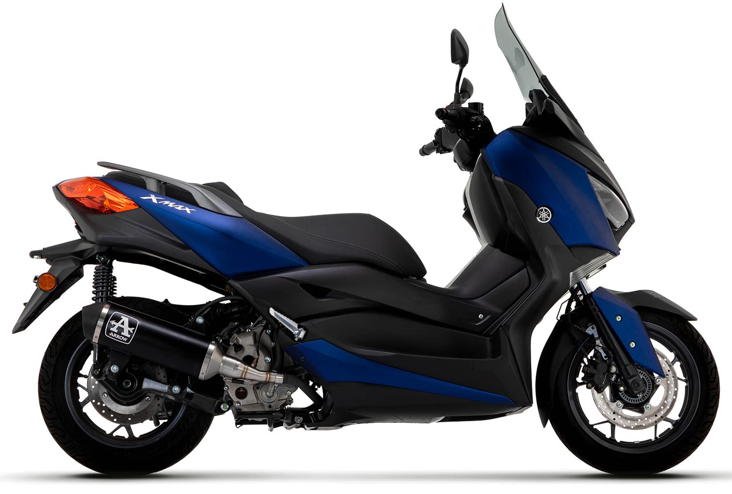 arrow 53542ANN pot echappement approuve open urban aluminium noir embout acier noir compatible avec yamaha xmax x-max 300 2023 2024 mototopgun