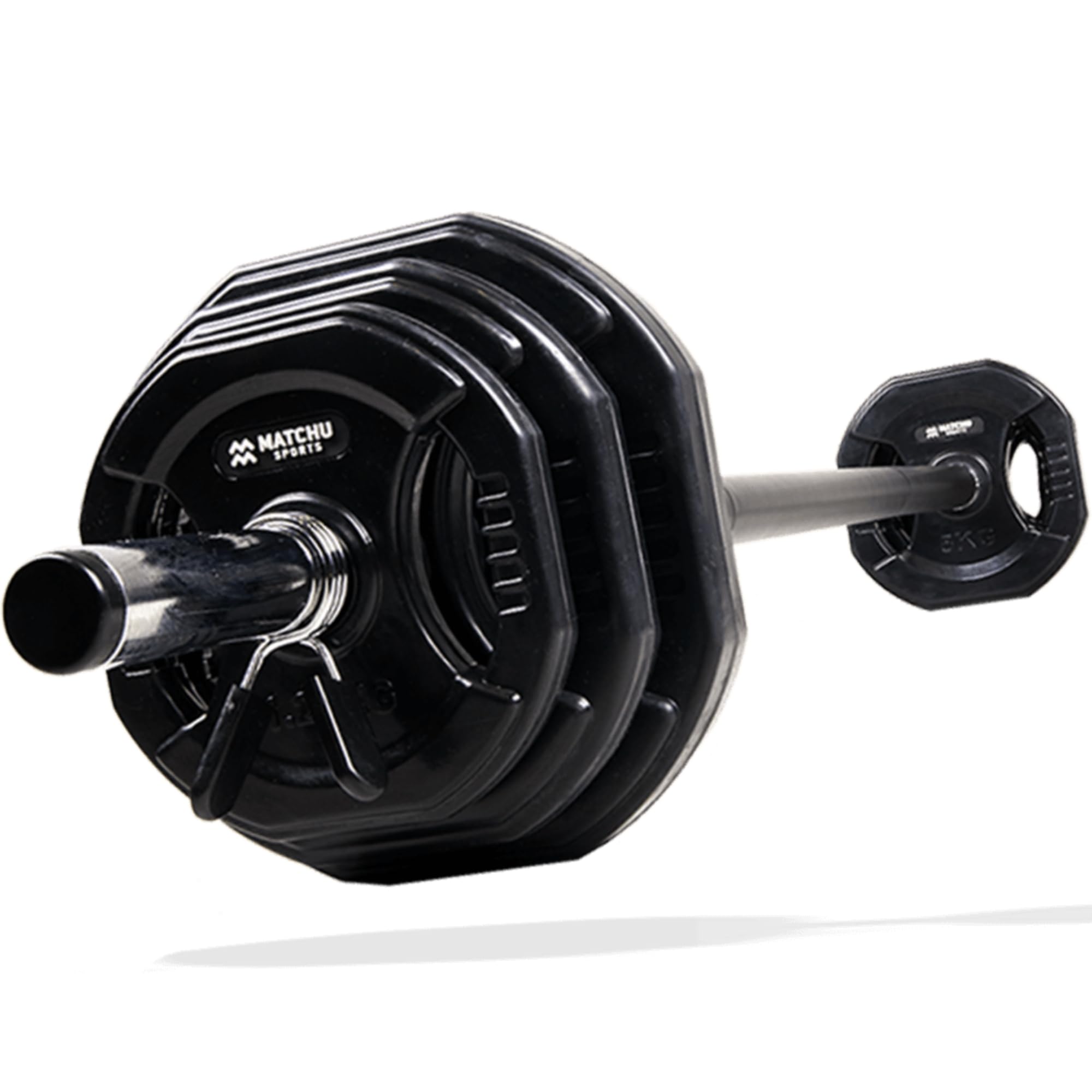 MATCHU Aerobic Pump Set: Langhantel-Set, 20 kg, inklusive 6 Hantelscheiben und Federverschlüsse