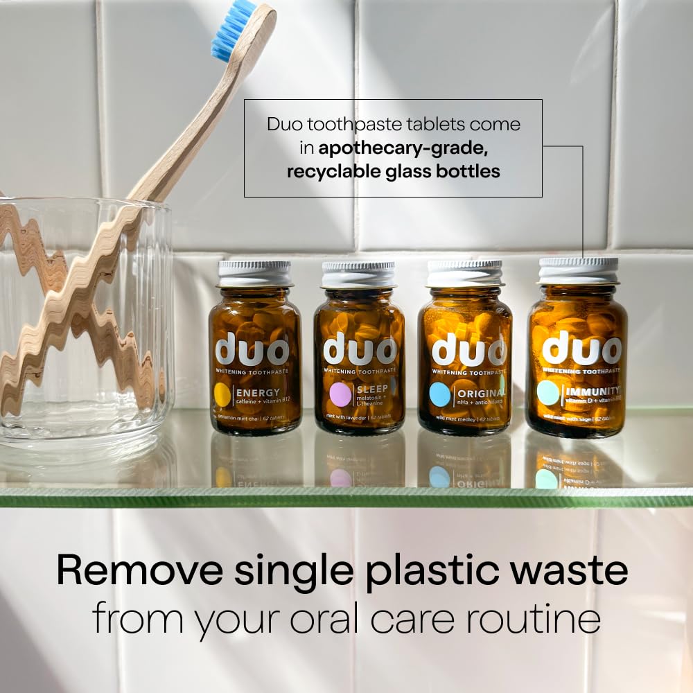 Tabletas de pasta de dientes | Nano-hidroxiapatita (nHa) blanqueamiento natural, remineraliza, reduce la sensibilidad | Sostenible y sin plástico | Creado por dentistas | Mezcla de menta silvestre 8