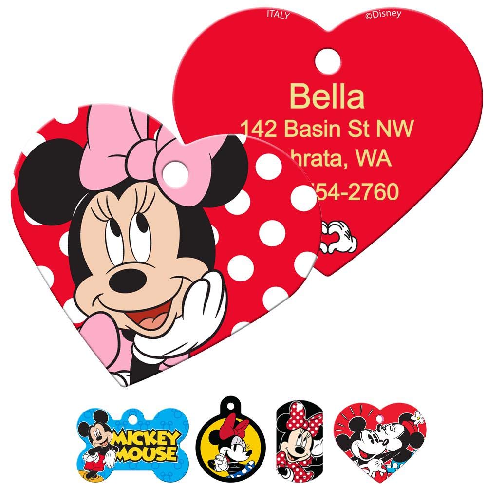Buy GoTags Mickey Mouse and Minnie Mouse Pet ID Tags, Disney Dog Tags