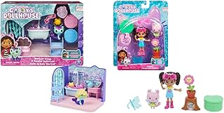 Gabby's Dollhouse, Primp and Pamper Bathroom with MerCat Figure & Gabby’s Dollhouse, Flower-rific Garden Set with 2 Toy Figures, 2 Accessories, Delivery and Furniture Piece