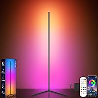 TYUTE 65" Smart LED Corner Floor Lamp: 16M Colors, 300+ Scenes, Music Sync, App/Remote for Bedroom, Gaming Room