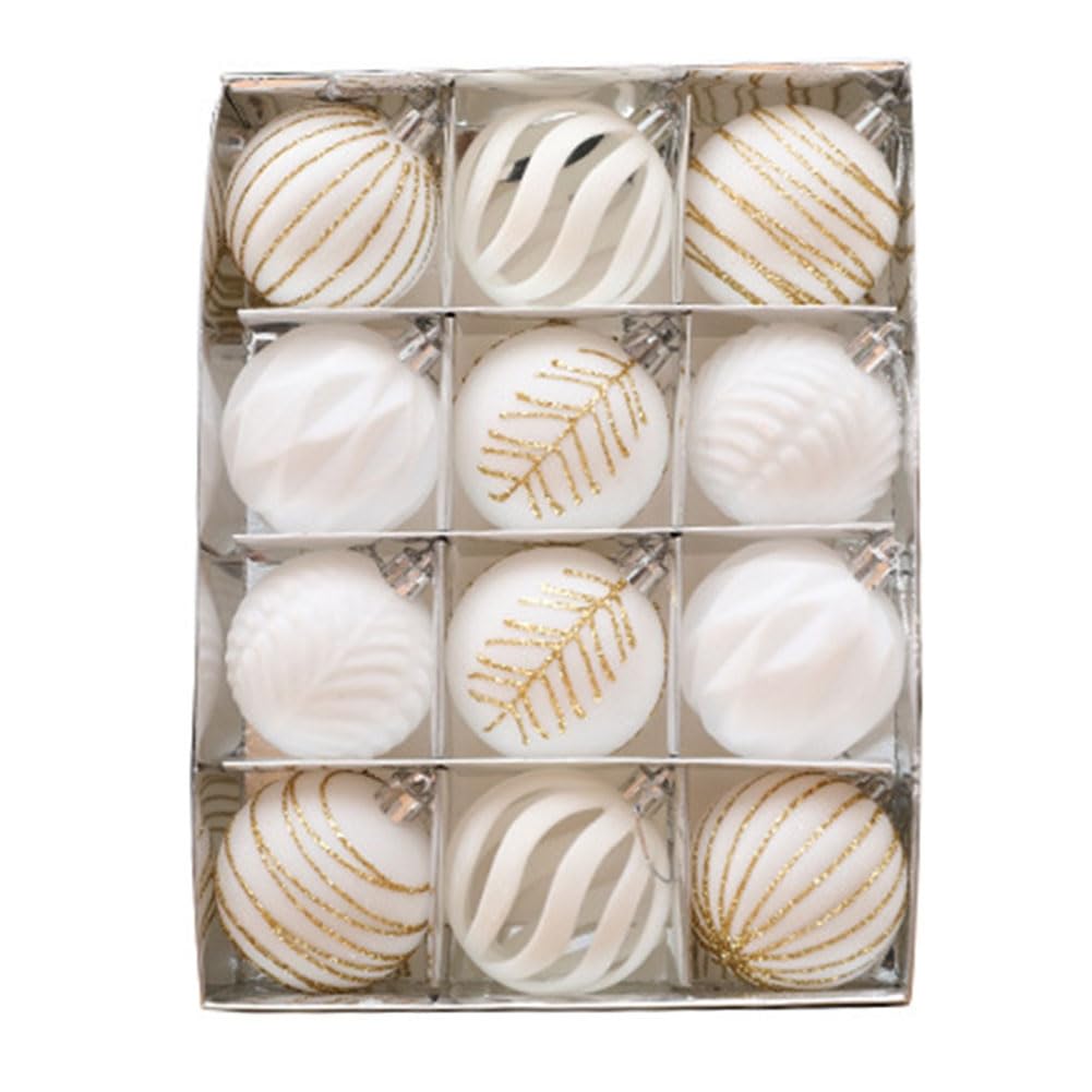 CTRLZS 12PCS 6CM Christmas Ball Ornaments Tree Decorations for Holiday Wedding Christmas Tree Decoration Hanging Ball D