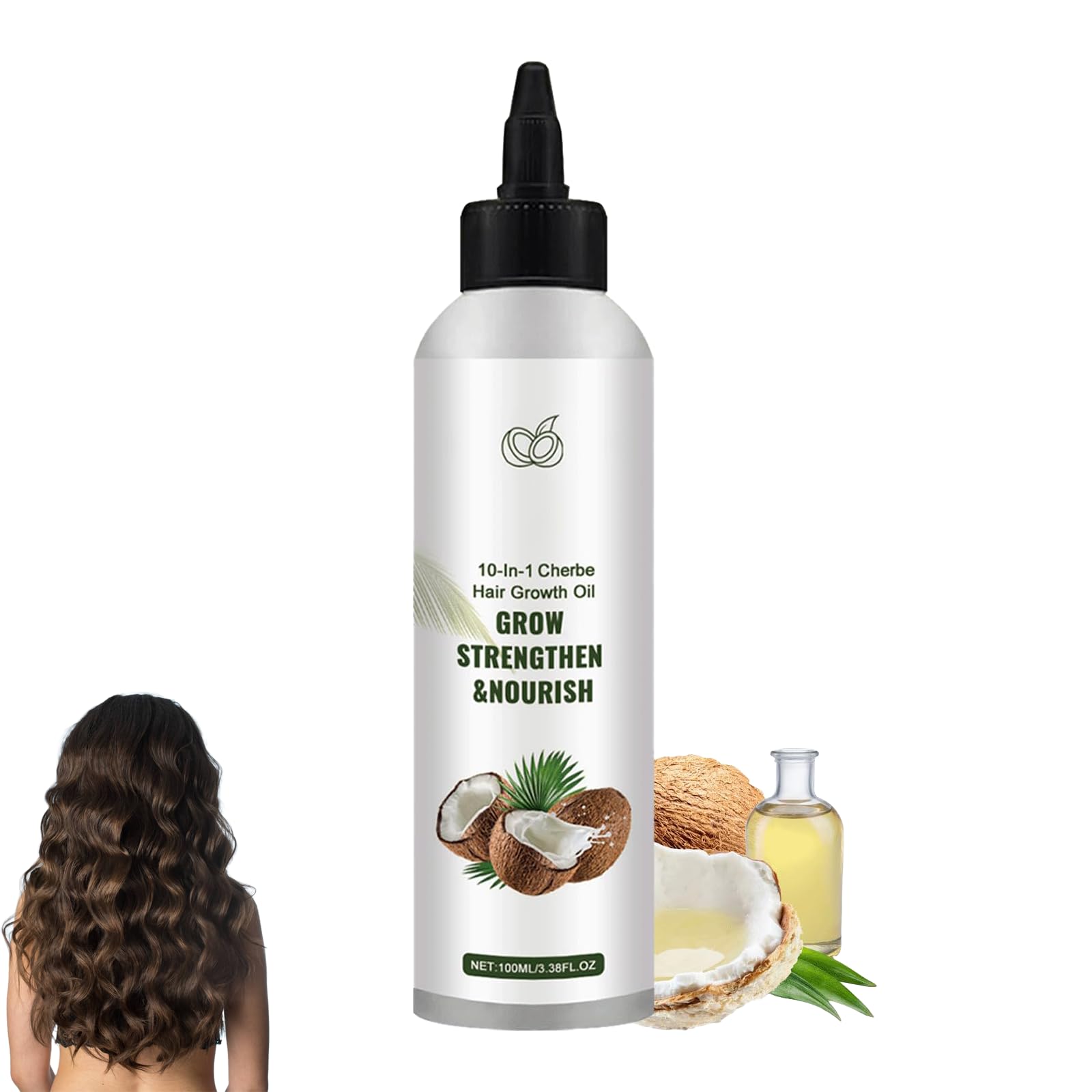 Crown Naturale, Crown Naturale 10 N 1 Cherbe Oil for Hair Growth, 10-in-1 Chebe Hair Growth Oil-3.38 Fl. Oz (1PCS)