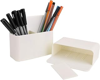 2Pcs Boîte De Rangement Magnétique Porte-Stylo Porte-Crayon Magnétique pour Tableau Blanc Porte-Marqueur Support de Crayons Magnétique Organiseur pour Réfrigérateur Bureau Casier
