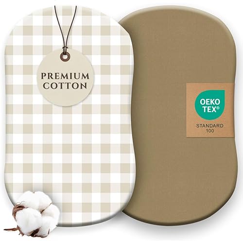 Miniatura 9 de Pobibaby Paquete de 2 fundas de cambiador de alta calidad para niños, fundas de algodón ultrasuave y transpirable para cambiadores de pañales -