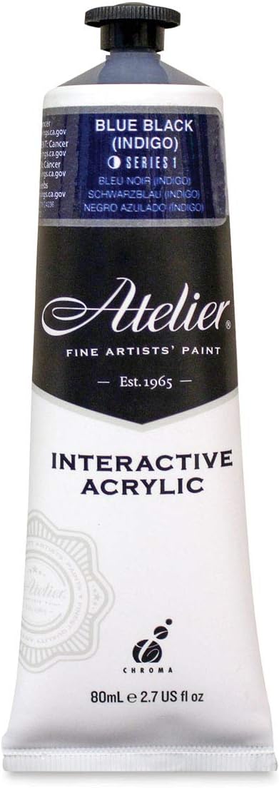 Interactive Professional Acrylic 80 ml Tube - Blue Black (Indigo)