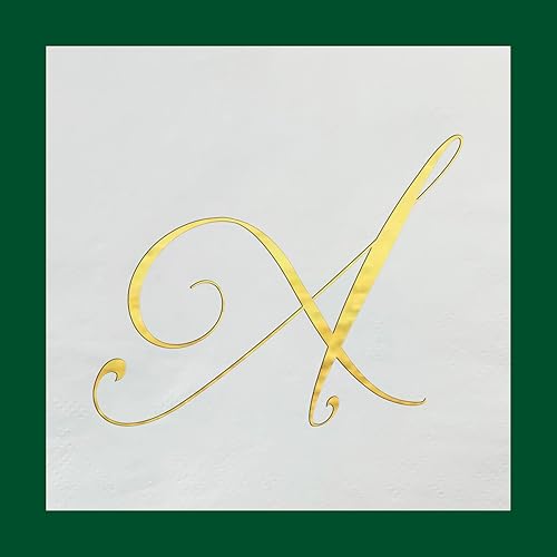 Miniatura 6 de Servilletas de fiesta de cóctel, con monograma de lámina dorada, letra B para bodas, cumpleaños, jubilaciones o baby shower, paquete de 100 unidades