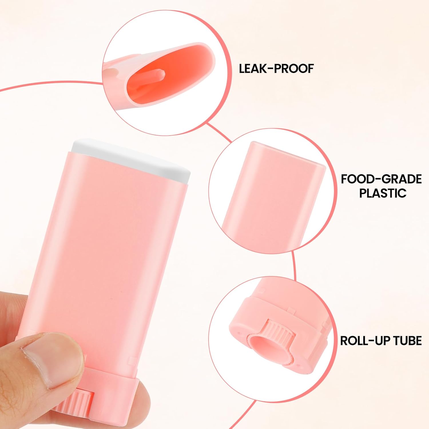 50-Pack Empty Deodorant Containers for Homemade - 0.5 oz/15ml Oval Refillable Deodorants Tubes, BPA-Free Twist-Up Plastic Sticks, Reusable DIY Deodorant Bottles for Balms & Solid Perfumes,Black