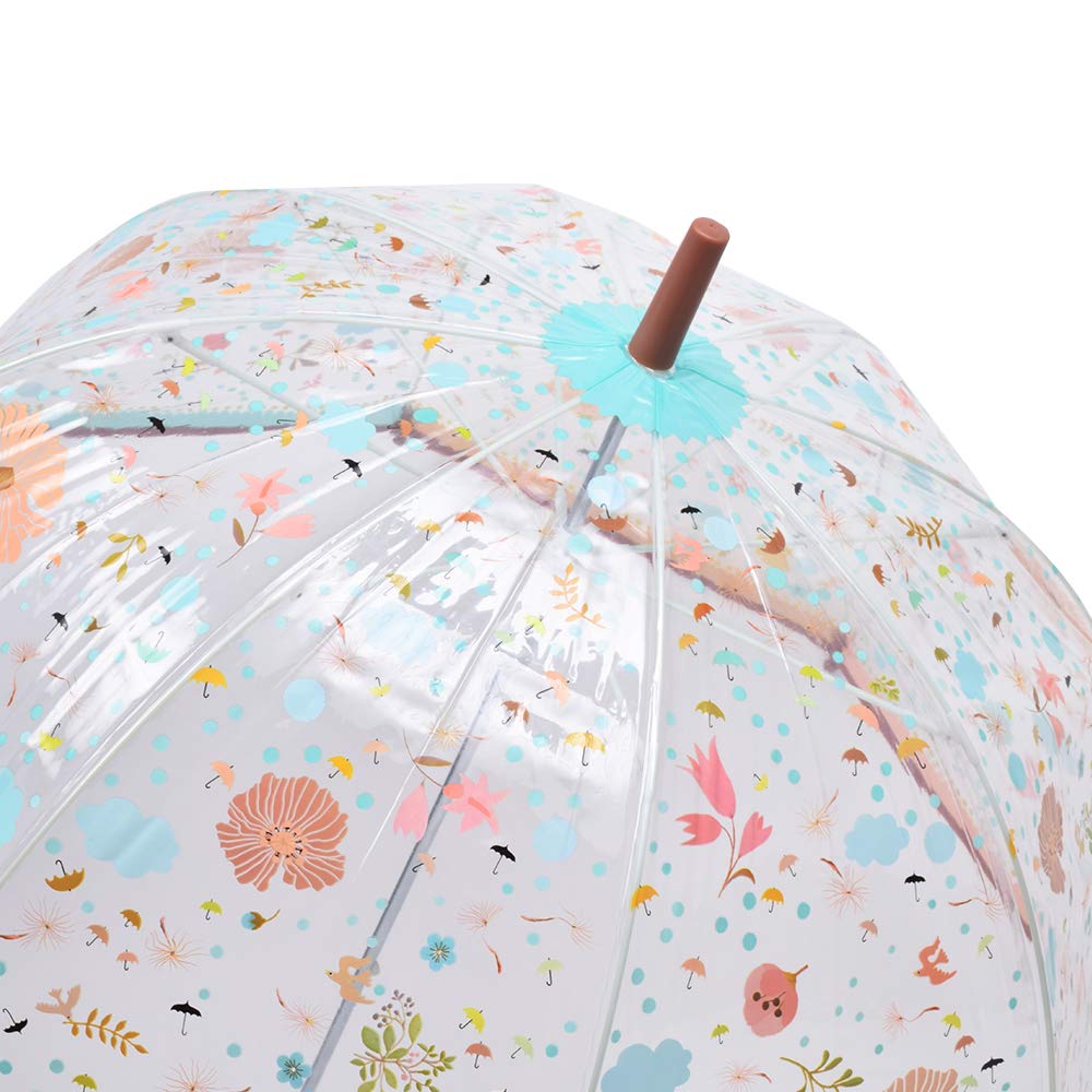 DJECO Parapluie adulte rose/marron avec des motifs floraux
