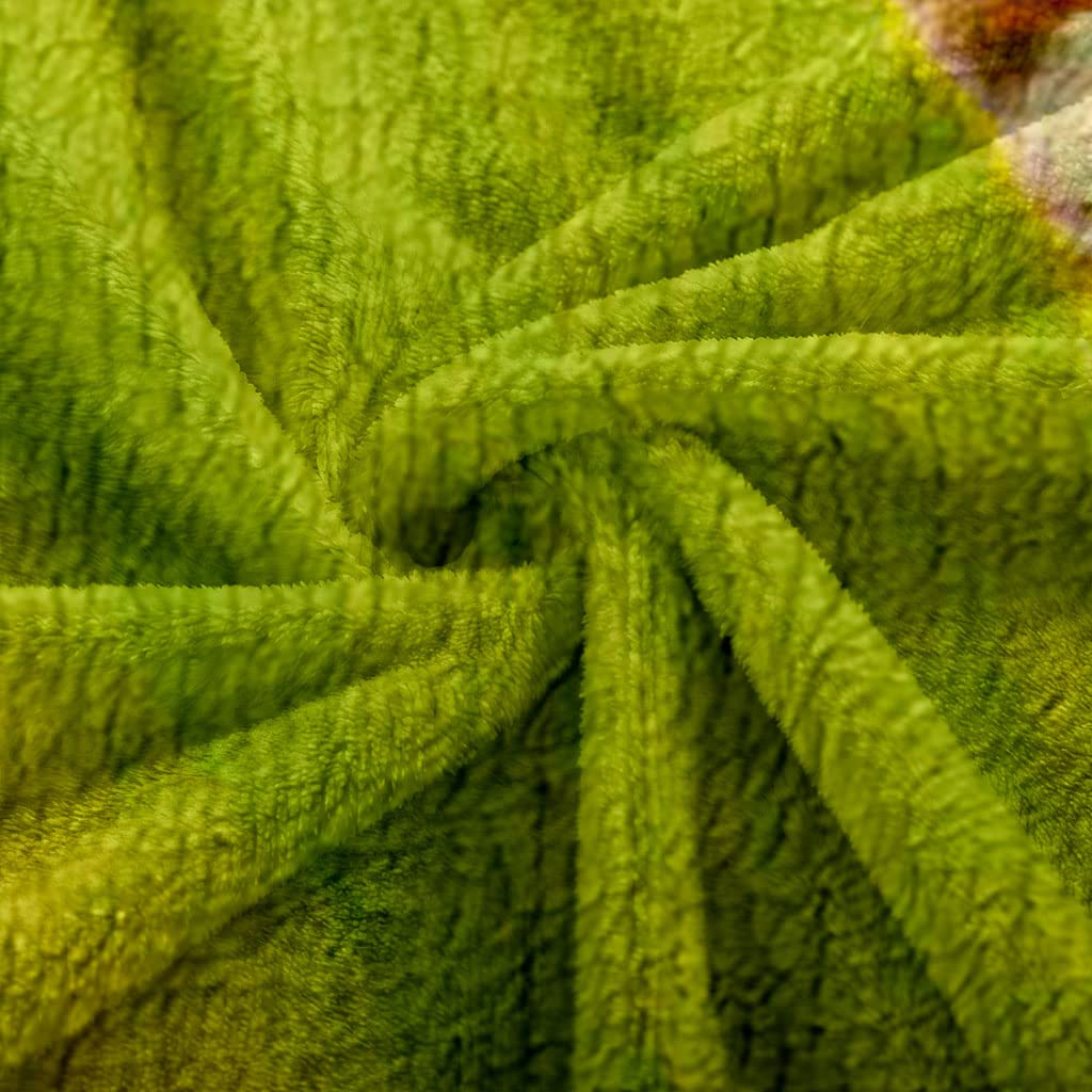 Mantas para Cama De Franela Invierno para Infantil Y Adulto 150X200Cm Manta Polar De Felpa De Microfibra Suave para Sofá, 3D Guijarros De Hojas De Bambú Verdes Patrón, Cálida Y Transpirable