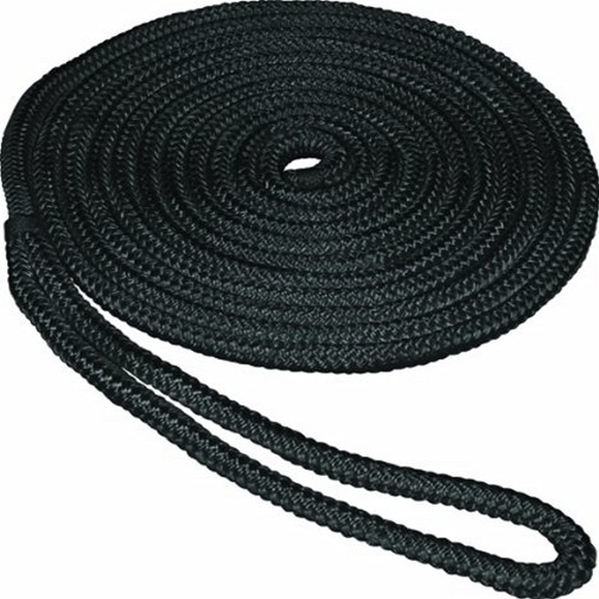 SeaSenseDouble Braid Nylon Dock Line, 1/2-Inch x 35-Feet, Black