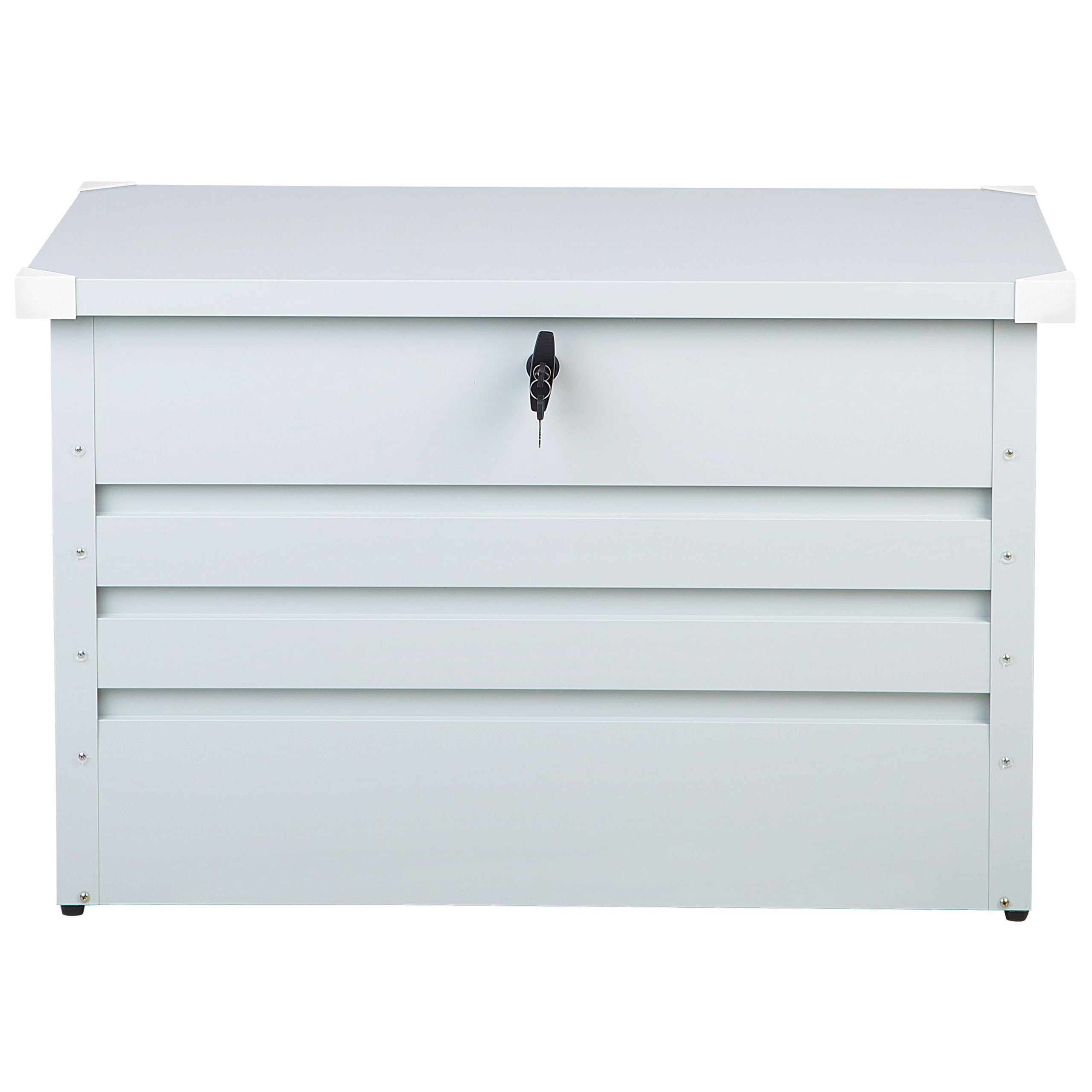 Beliani Caja de almacenamiento para exterior de acero galvanizado gris claro 300L Cebrosa