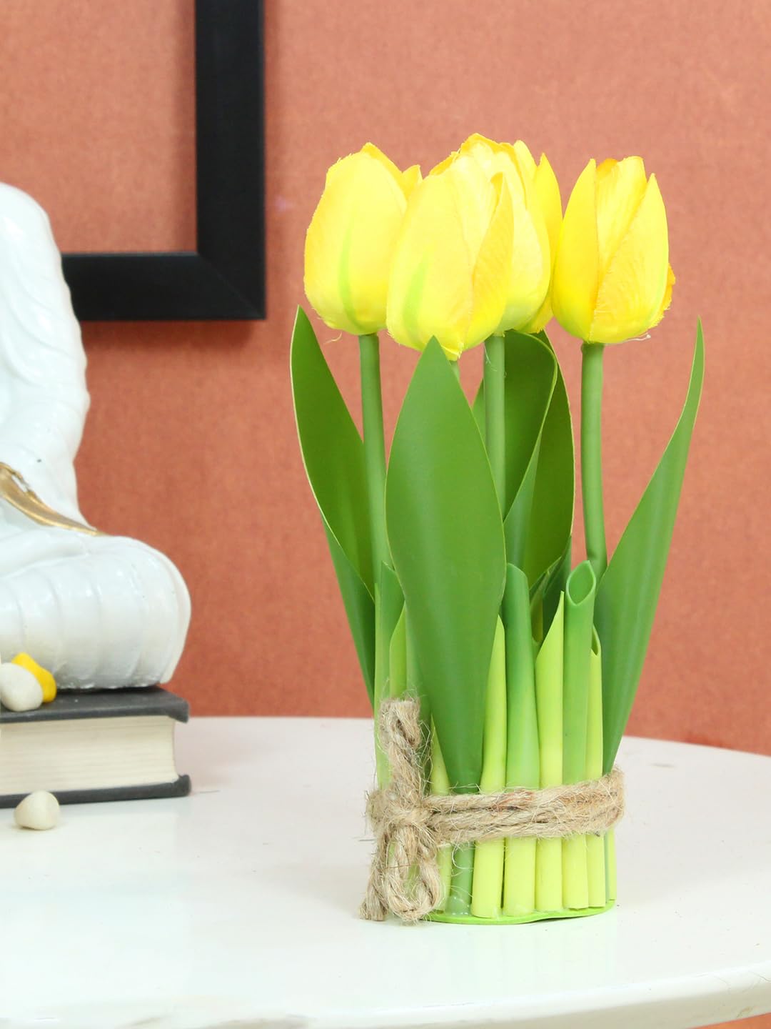 TIED RIBBONS Polyester Artificial Tulip Flowers For Decoration Fake Flower With Leaves (Yellow, 24.5 Cm X 6.3 Cm) Decorative Items For Home Decor Table Living Room Office Restaurant Gift (B0CP5QHH5V) Amazon Price History, Amazon Price Tracker