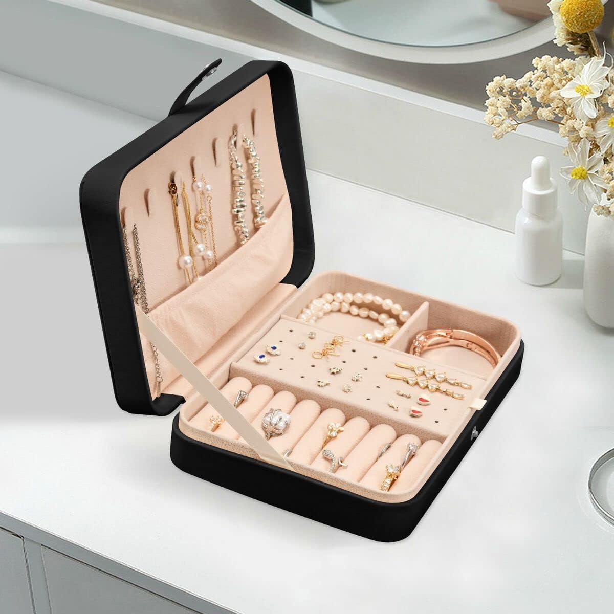 Bolaz Leather Jewelry Box Jewelry Case Storage Box Basketball For Rings Earrings Necklaces